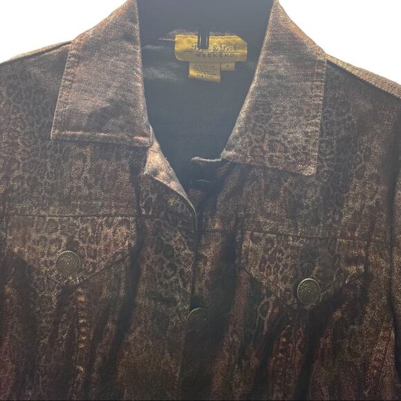 Peck & Peck Weekend, Size 4, Metallic Browns and Mauves, Animal Print Shiny - Picture 9 of 15